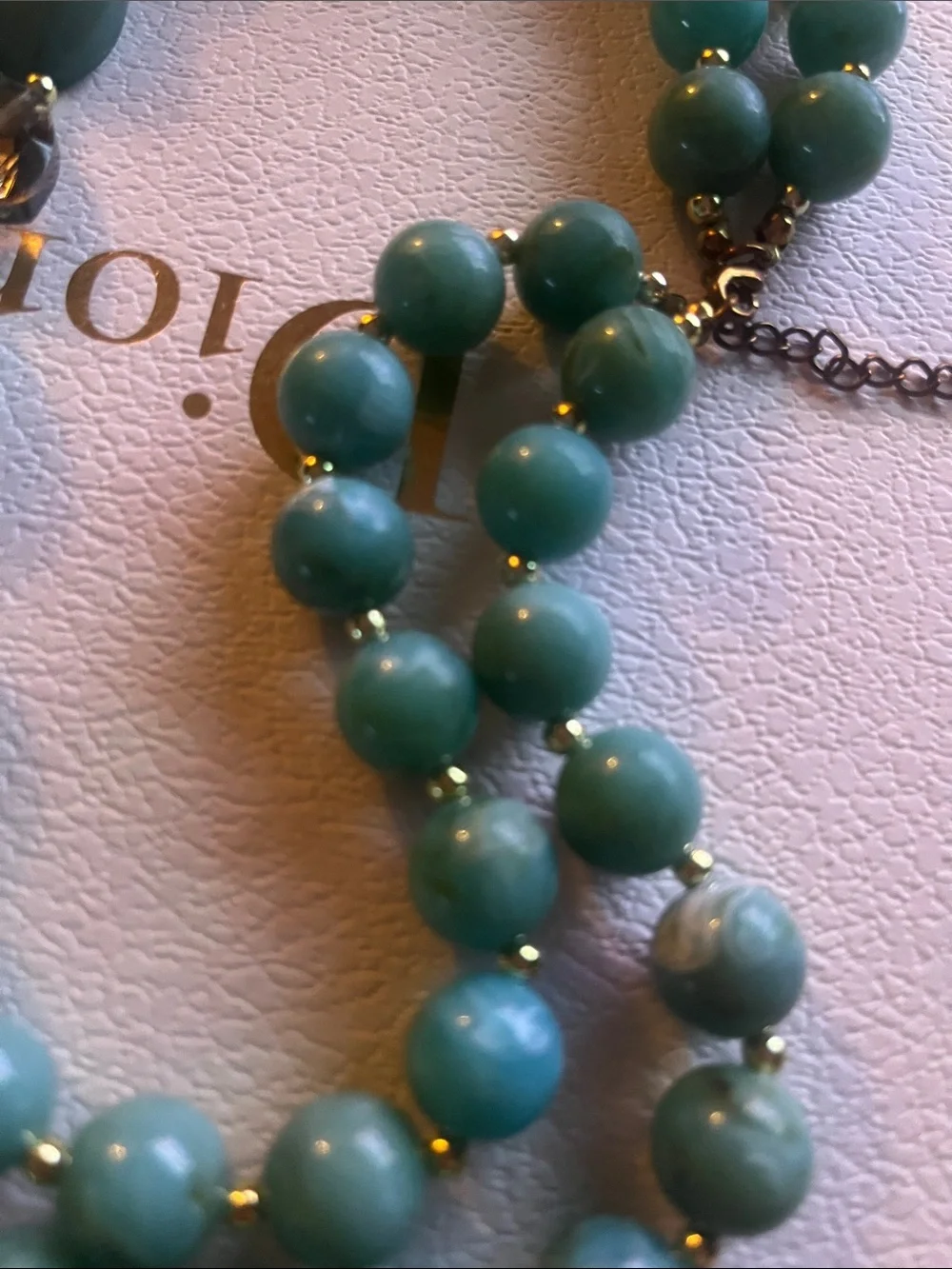 New Double Strand Natural Turquoise Stone Beads & Crystal Statement Necklace